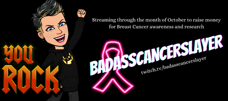 A banner announcing that the creator will be streaming to raise money for cancer research and awarenes through the month of October.
