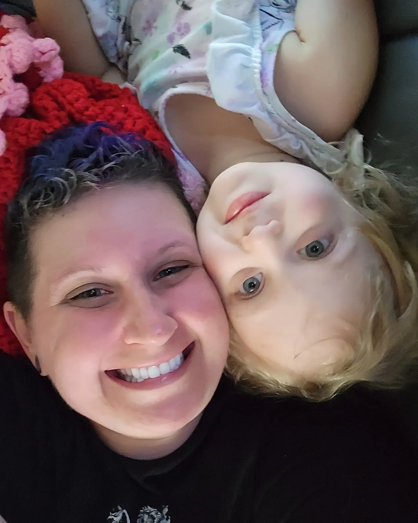 A close up photo of the author and her family having fun and playing games!
